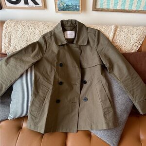 Everlane Olive Double-Breasted Jacket